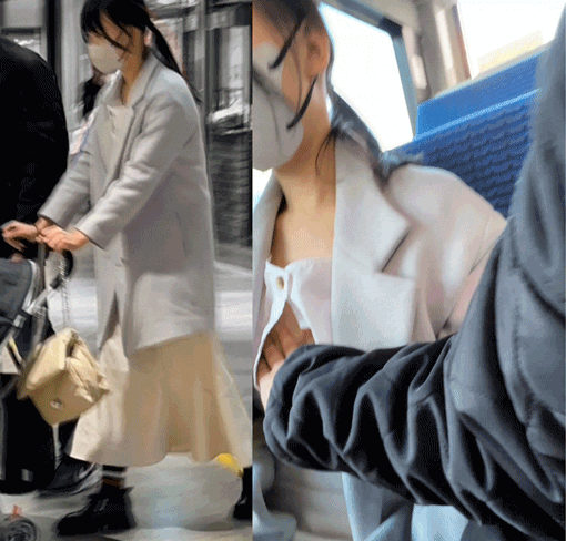 旦那が居る前で…美人妻バス痴漢！感動の再会編！【おっぱい痴漢】