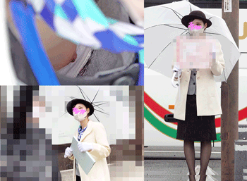 《02新卒激かわガイドさんに粘着スト?艶々おっぱいの撮影成功！黒スト越しのピンクレースショーツ》