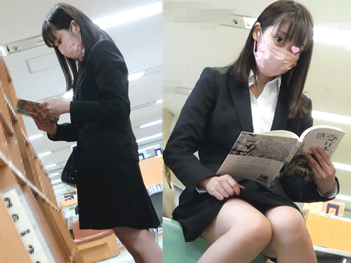 【撮影バレ】図書館で美女OLが食い込みTバック見せつけ！【隠し撮り/ローアングル/パンチラ】
