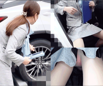 可愛すぎるディーラーのお姉さん　ドアップぷりケツ＆ピンク乳首の最高美乳